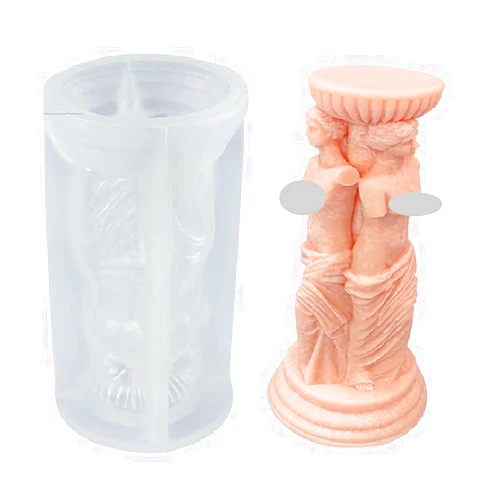ESEENS 3D Venus Goddess Candle Mold Venus Goddess Portrait Ancient Roman Venus Resin Mold Silicone Mold for Candle Soap Resin Jewelry Making DIY Crafts Arts Decoration