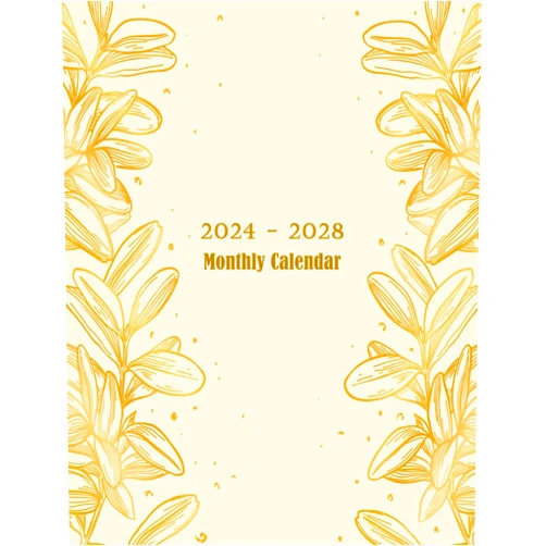 Jiim With Lily 2024 - 2028 Monthly Calendar: Five-Year Monthly Planner with American Holidays & To Do Lists Goals - large Schedule 8.5x11