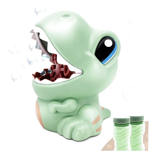 Paid Time Off Dinosaur Bubble Machine for Kids - Portable Bubble Blower Machine, Matching Bubble Wands and Bubble Solution containers, Automatic Bubble Machine, Bubble Machine for Parties, Boho Neutral Color Toy