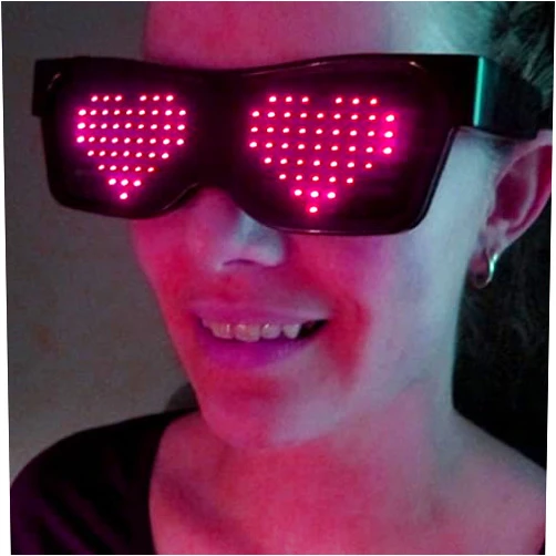 GP GLOWPRODUCTS.COM Light Up LED Animated Display Glasses with Smartphone Control