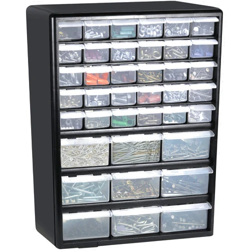 Greenpro 3309 Wall Mount Hardware and Craft Storage Cabinet Drawer Organizer clear