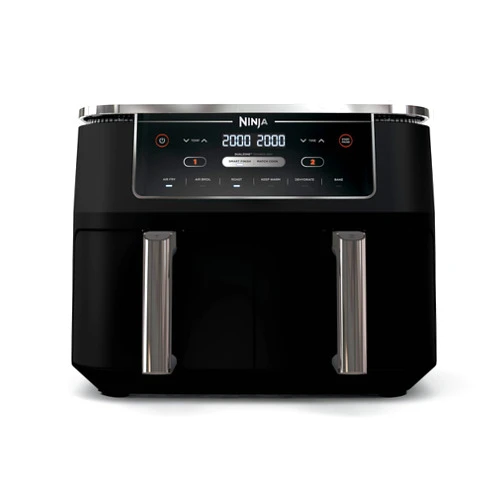Ninja Air Fryer, Roast, Bake, Air Fry, Crisps, Broil, Reheats, Keep Warm, 10-in-1, Fries, Frozen Food, Veggies, and Meat, Quick Meals, Healthy Meals, Less Oil, 10 QT, Black, DZ302​