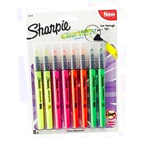 Nofg Clear View Highlighter Stick, Assorted, 8 Pack (1966798) 1 Pack (8 Count)