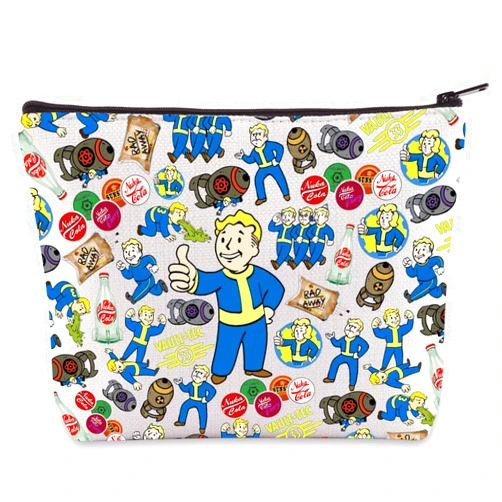 BWWKTOP Vault Tech Makeup Bag Arms Gifts Nuka Cola Sign Makeup Zipper Pouch Bag Vault Tech Merchandise (VAUL)