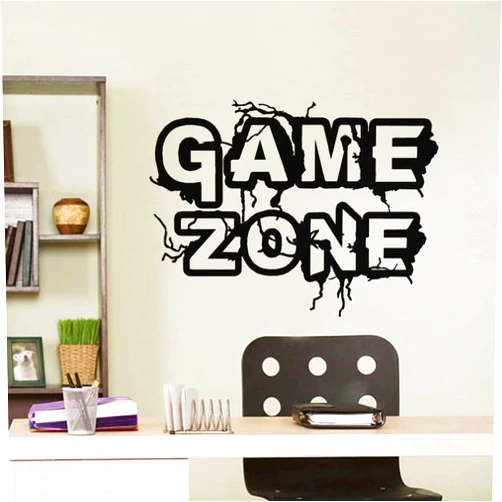 BATTOO Game Zone Vinyl Wall Decals Game Wall Stickers, Die Cut Removable Art Decals Gamers Words Wall Decor for Boys Room Home Playroom Bedroom Gaming Room Decoration(22