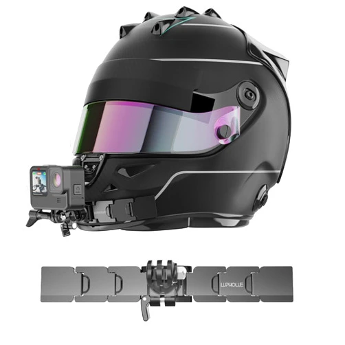 Lupholue Motorcycle Helmet Chin Mount Kits with Adhesive Curved Pads Compatible with GoPro Hero 13, 12, 11, 10, 9, 8, 7, (2018), 6 5, Hero Black, Session, Xiaomi Yi, SJCAM, Campark (Version 3)