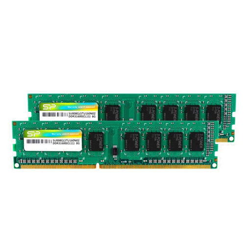 SP Silicon Power Silicon Power DDR3 16GB (2 x 8GB) 1600MHz (PC3 12800) 240-pin CL11 1.35V / 1.5V Unbuffered UDIMM PC Computer Desktop Memory Module Ram Upgrade