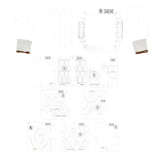 Dabline 13 PCs Quilting Template Set Includes 8 Quilting Templates, Quilting Frame/Gloves/Stickers/Guide. Free Motion Quilting Rulers and Templates