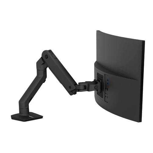 Ergotron – HX Premium Heavy Duty Monitor Arm, Single Monitor VESA Desk Mount – for Flat or Slight Curved Ultrawide Monitors Up to 49 inches, 20 to 42 lbs – Standard Pivot, Matte Black