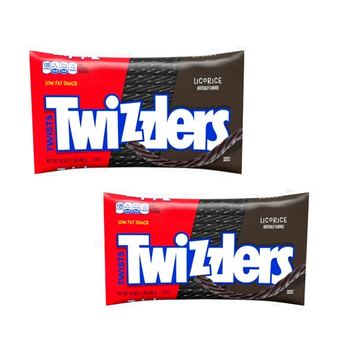 Twizzlers Black Licorice - Pack of 2 - Big Bags - Great for Sharing with Others - Classic Candy that Generations Have Loved