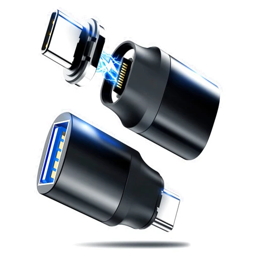 DuHeSin USB C to USB Magnetic Adapter 24Pins USB C Male to USB A Female Adapter 2 Pack with PD 60w Charge 10Gbps USB3.1/USB3.0 for MacBook Pro/Air and More Type C Devices