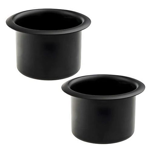 KVAEY 2 PCS Metal Sofa Recliner Handles Cup Holder, Insert Replacement Drink Can Holder for Car Truck Game Table, Drop in Cup Holder for Sofa Couch Boat Golf Cart, Car Accessories (Black)