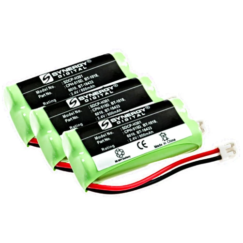 Synergy Digital Cordless Phone Batteries, Works with Uniden BT-1002 Cordless Phone, (Ni-MH, 2.4V, 800 mAh) Ultra Hi-Capacity, combo-pack includes: 3 x SDCP-H301 Batteries
