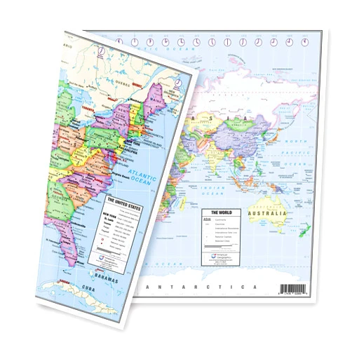 Lighthouse Geographics US and World Desk Map (13