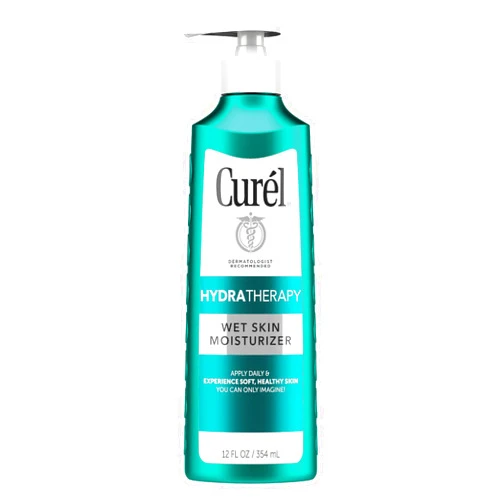 Curel Hydra Therapy In Shower Lotion, Wet Skin Moisturizer for Dry or Extra-dry Skin, with Advanced Ceramide Complex, 12 Oz, Pack of 2