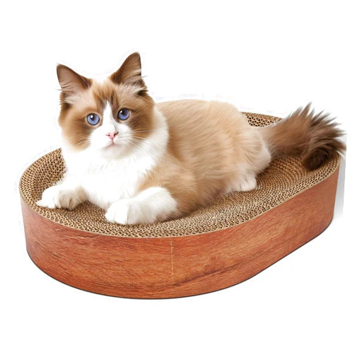 ComSaf Cat Scratching Board - Cat Scratcher for Indoor Cats, Cardboard Cat Scratch Pad Oval Cat Scratcher Bed for Kitten, Durable Cat Scratcher Bowl Circle, Furniture Protector from Cat Claws