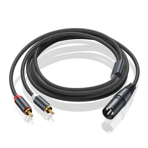 Seefeful Dual RCA to XLR Male Y Splitter Patch Cable, Unbalanced 2 RCA/Phono Plug to 1 XLR Splitter Duplicator Lead Y-Cable Adapter (3FT)