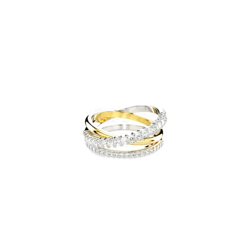 Swarovski Hyperbola ring, Mixed cuts, Clear, Rhodium Finish