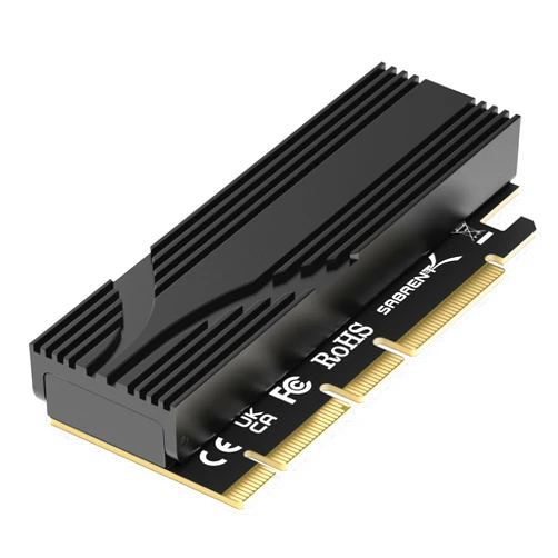 SABRENT M.2 NVMe SSD to PCIe x16 Tool-Free Add-in Card (AIC) with Aluminum Heatsink, M.2 PCIe Adapter for Gen5 SSDs PCIe 5.0, Backwards Compatible with Previous PCIe Generations (EC-TFPE)