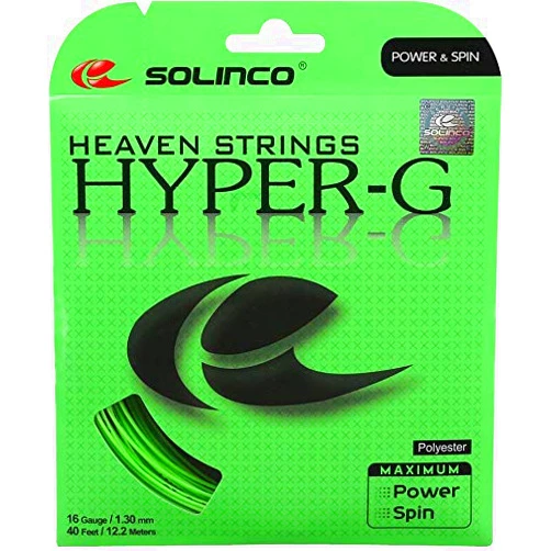 Solinco Hyper-G Heaven Strings Poly (Polyester) 16 Gauge / 1.30mm Tennis Racquet String Sets 2-Pack (2 Sets Per Order) - Best for Spin, Control, and Durability
