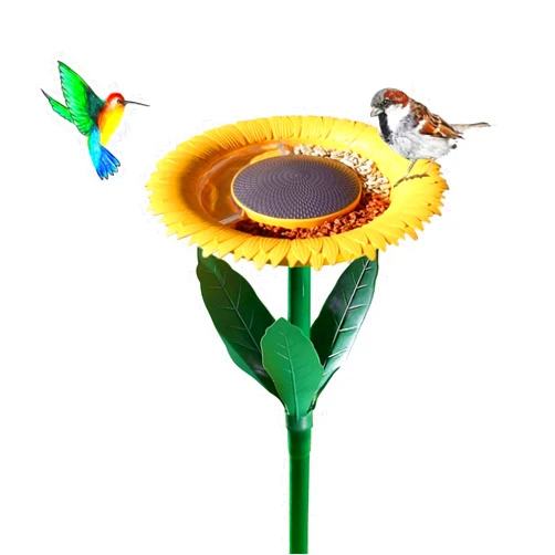 Generic Sunflower Standing Bird Feeder Outdoor,Bowl Bird Feeder Flower Shape Bird Feeding Tray,Garden Decor Stake,Bird Feeders for Outdoor Garden Decoration Bird Baths,Gifts for Bird Lovers (1PCS)