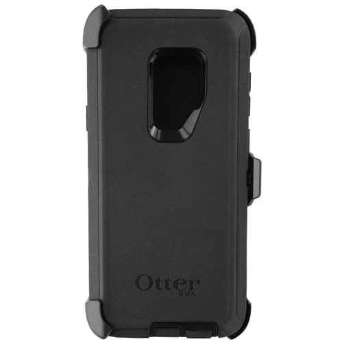 OtterBox Samsung Galaxy S9+ Defender Series Case - BLACK, rugged & durable, with port protection, includes holster clip kickstand