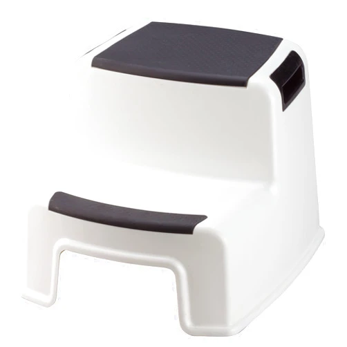 LivingSURE Two-Tier Portable Stepping Stool - Safe and Easy 2-Step Design | Textured Surfaces, Sturdy, and 280 lbs Capacity | Built-in Handles | Indoor and Outdoor Use | 13 1/2