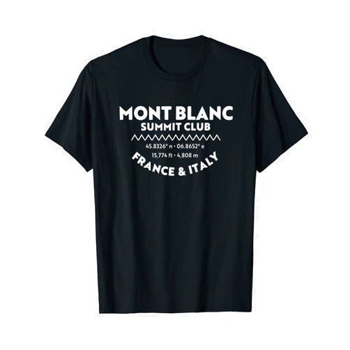 Mont Blanc Summit Club Shirts & Gifts Summit Club Lat Long Elevation - Mont Blanc T-Shirt