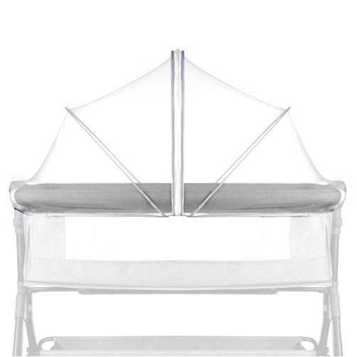 DUSHARKFUN Mosquito Net for Babies Crib to Keep Insects/Bugs/Cats Out, Toddler Bassinet/Bedside Sleeper/Crib Tent Safety Net with Two-Way Zippers & Storage Bag, Breathable Mesh Holes, White