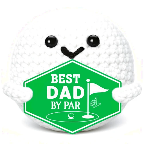 XgiftCreat Dad Gifts for Fathers Day - Best Dad by Par, Funny Father's Day Birthday Christmas Handmade Crochet Golf Ball Accessories Gift for Dad Father Men Golfers Daddy Papa from Daughter Son