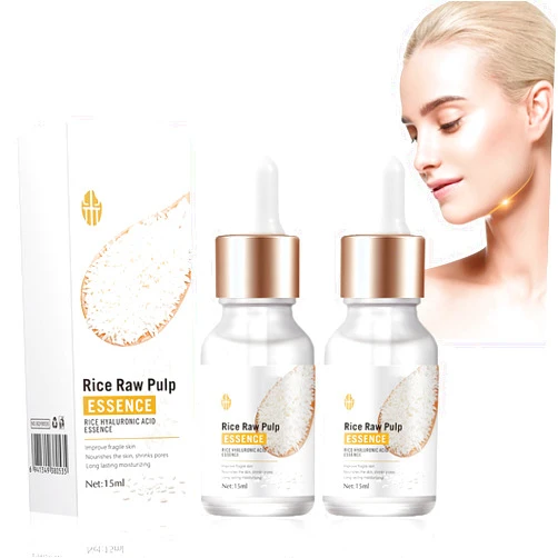 Nofany Crema De Arroz Para Blanquear La Piel De Cara Y Cerrar Los Poros Quitar Manchas,Crema Para Las Manchas De La Cara,Exfoliante De Arroz Para Aclarar La Piel,Moisturizing Facial Serum Essence (2PCS)