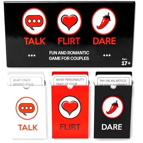 ARTAGIA Romantic Game for Couples - Date Night Ideas Girlfriend, Boyfriend, Newlywed, Wife or Husband. 3 Games in 1: Talk, Flirt, Dare. Reignite and Deepen Relationship with Your Partner.