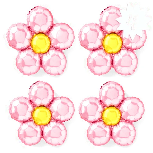 xo, Fetti Light Pink Flower Balloon Set - 4 pc | Groovy Birthday Decorations, Bachelorette, 70s Party Decorations, Baby Shower, Wedding, Photo Booth