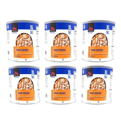 SAFECASTLE Mountain House Freeze Dried Diced Chicken #10 Can Hunting, Survival, Camping, Backpacking Food Backed by a 30-Year Perfect Taste Survival and Emergency Food Gluten Free 6 Cans Per Case