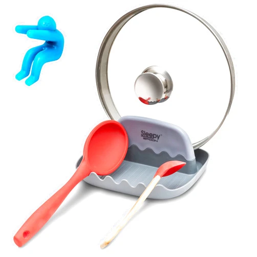 SleepySpoon Spoon Rest for Kitchen Counter – Pot Lid Holder and Spoon Holder – Multipurpose Gadget Keeps Countertops Clean - Bonus Lid Lifter