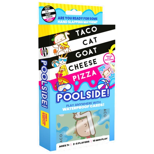 Taco Cat Goat Cheese Pizza - Poolside Edition – Waterproof Card Game for Outdoor Camping, Travel and Family Game Night - Wildly Entertaining & Easy to Learn – 10 Min, Ages 7+, 2-8 Players
