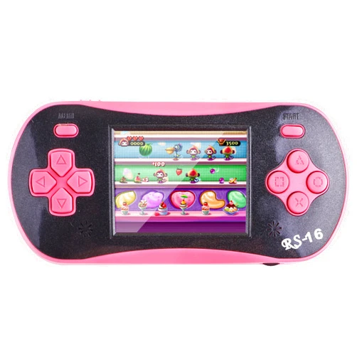 FAMILY POCKET Handheld Game for Kids - FAMILY POCKET RS16 Portable Classic Controller 260 Game 2.5 inch LCD Retro Arcade Video Game System Children's Birthday Gift (Pink)