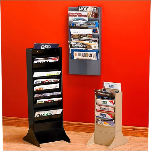 Durham 403-08 Black Cold Rolled Steel 5 Contour Pocket Vertical Literature Rack, 9-3/4