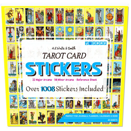 Joyppy Mini Tarot Stickers for Journaling - 1008 PCS Tarot Card Stickers Based on Rider Waite Tarot Deck - 1.25