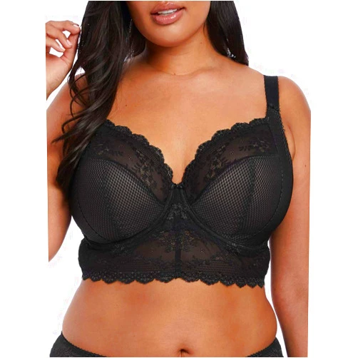 Elomi Women's Charley Bralette: Fashion-Forward Longline Style with Plunge Neckline Stretch Lace UK Sizes E-HH US Sizes DDD-L