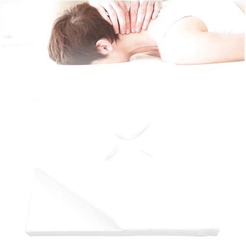 JUSTDOLIFE 200 PCS Massage Face Cradle Covers, Disposable Nose Slit Headrest Cover, Soft Breathable Non-Woven Fabric Massage Face Covers for Massage Table & Massage Bench Headrests, 19.7 x 15.7 Inches