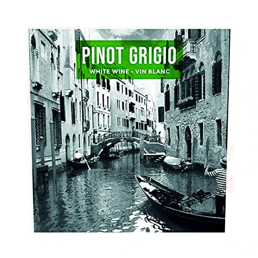 ABC Cork Co. Pinot Grigio Gondolas (50 Labels, 3.78*3.78 inches, White, Plastic or Vinyl)