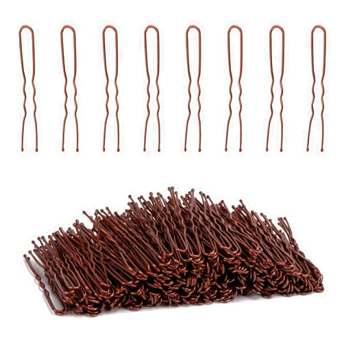 Tbestmax 300 Bun Hair Bobby Pins U Shaped Pin with Box Hair Grips to Clip Ballet Hair Net for Women 5 CM/2 Inch Brown
