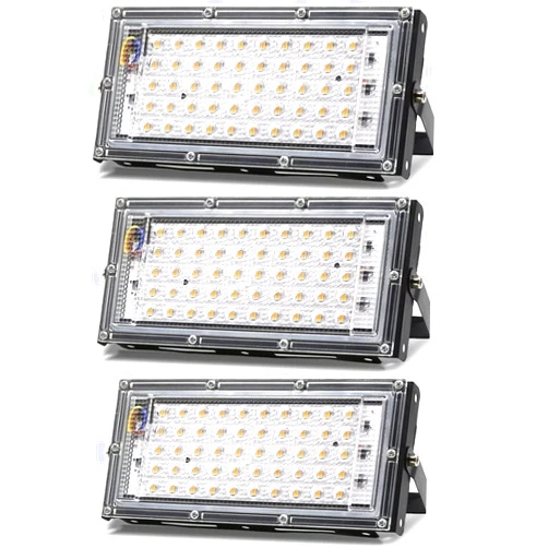 GSYFDZSWZX Fengyan Landscape Lights 3Pcs/Lot LED Flood Light Bulbs 50W AC 110V 220V White Lamp Floodlight Spotlight Projector Outdoor Waterproof for Street Landscap LED Street Lamp