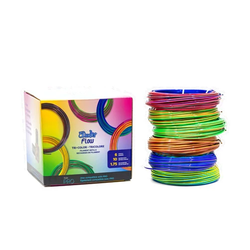 3Doodler Tri-Color PLA Filament Refills, 1.75mm - 6 Spools (10m Each) of Vibrant Colors for 3D Printing Pens - (18 Colors, 6 spools)