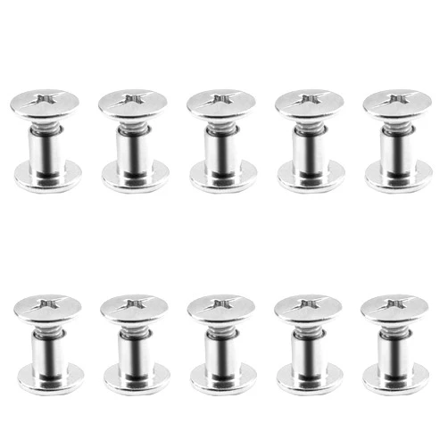 Cionyce 50 Sets M5 x 6mm Chicago Screw Posts Binding Screws, Phillips Chicago Binding Screws Assorted Kit for Leather, Scrapbook, Book, Photo Albums