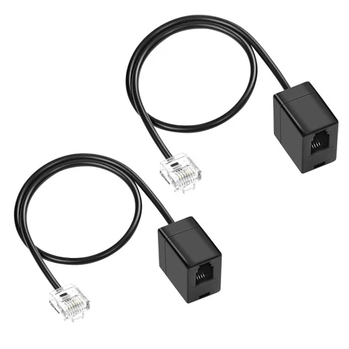 MEIRIYFA RJ11 Phone Jack to RJ45 Ethernet Converter Cable RJ45 8P4C Male to RJ11 6P4C Female Telephone Adapter Wire Cord for Landline Telephone Service (2 Pack)