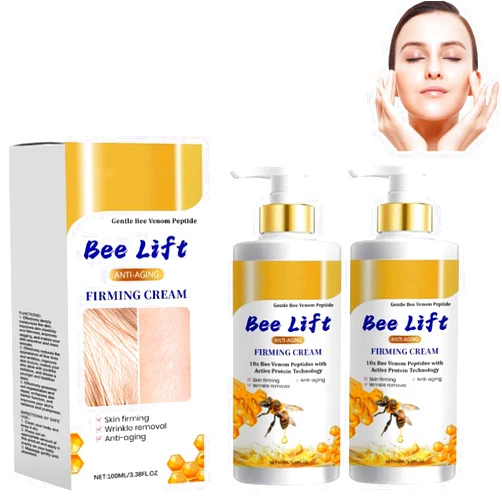 Identicalven 2Pcs Bee Venom Skin Firming Cream, BeeLift Anti-Aging Firming Cream, Wrinkle Removal to Restore Elasticity For All Skin Types