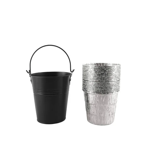 BBQ-PLUS Pellet Smoker Grill Black Grease Drip Bucket with 20 Pack Disposable Foil Liner for Traeger Grills Wood Pellet Models 20/22/34 Series/Pit Boss/Z Grill/Oklahoma Joe/Camp Chef and Others