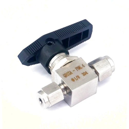 TMP1105 SS304 Stainless Steel Compression Fitting Shut Off Ball Valve Fit for 1/8inch Tube